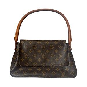 Louis Vuitton VINTAGE 2001 USA Brown Monogram Mini Looping Shoulder Bag